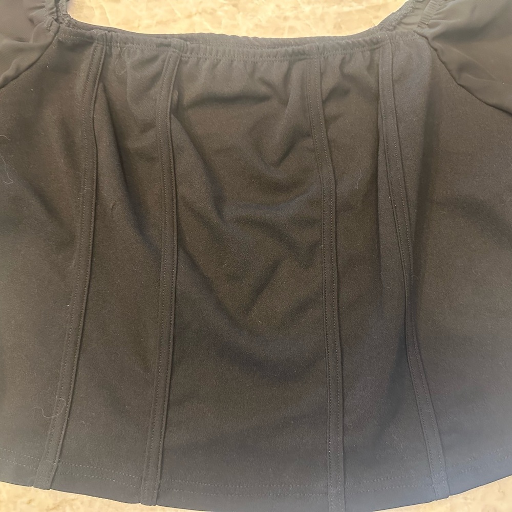 Square neck black top - Picture 2 of 3